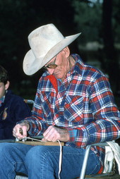 Cow whip maker George "Junior" Mills - Okeechobee, Florida.