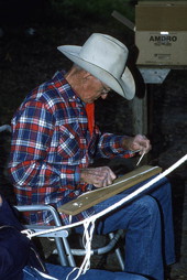 Cow whip maker George "Junior" Mills - Okeechobee, Florida.