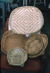 Baskets made by Marian Bowers and her apprentice Martha Jones - Brighton Seminole Indian Reservation, Florida.