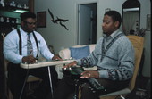 Elton Noble learning gospel steel guitar from his mentor Aubrey Ghent - Fort Pierce, Florida