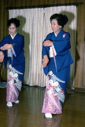 Kazuko Law, right, and apprentice Ofuyu Forrest performing a traditional Japanese dance - Gulf Breeze, Florida