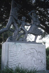 Statue commemorating the 1928 hurricane - Belle Glade, Florida.