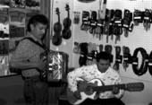 Norteno accordion player Tomas Granado, left, and his apprentice Abe Arrazola - Homestead, Florida.