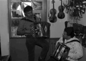 Norteno accordion player Tomas Granado, left, and his apprentice Abe Arrazola - Homestead, Florida.