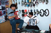 Norteno accordion player Tomas Granado, left, and his apprentice Abe Arrazola - Homestead, Florida.