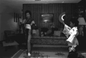 Kazuko Law, left, and her apprentice Ofuyu Forrest practicing traditional Japanese dance - Gulf Breeze, Florida.