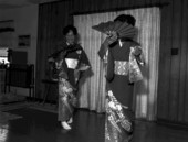 Kazuko Law, right, and her apprentice Ofuyu Forrest practicing traditional Japanese dance - Gulf Breeze, Florida.