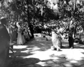 Recreation of a brush arbor church service at the Florida Folk Festival - White Springs, Florida.