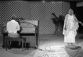 Mary McClain, accompanied by Willie James, sings the blues at the 1985 Florida Folk Festival - White Springs, Florida
