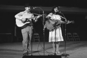 Dennis Devine and Eugenia Fitchin performing at the 1986 Florida Folk Festival - White Springs, Florida