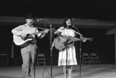 Dennis Devine and Eugenia Fitchin performing at the 1986 Florida Folk Festival - White Springs, Florida