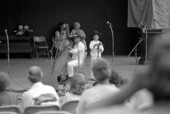 Jesus Rodriguez playing Venezuelan harp at the 1986 Florida Folk Festival - White Springs, Florida