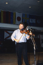 James Kelly playing Irish fiddle at the 1992 Florida Folk Festival - White Springs, Florida.