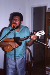 Nelson Zuleto of Grupo Canaveral playing the cuatro - Miami, Florida.