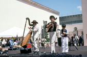 Jesus Rodriguez playing the Venezuelan harp at the Traditions Festival - Miami, Florida.