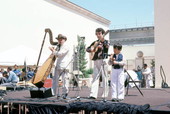 Jesus Rodriguez playing the Venezuelan harp at the Traditions Festival - Miami, Florida.