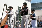 Jesus Rodriguez playing the Venezuelan harp at the Traditions Festival - Miami, Florida.