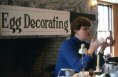 Sophia Moskaluk demonstrating Ukrainian egg decorating - White Springs, Florida