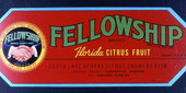 South Lake Apopka Citrus Growers Association's Fellowship Brand citrus label.