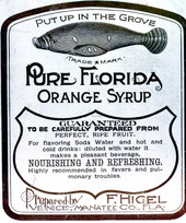 F. Higel's citrus syrup label.