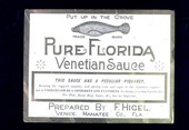 F. Higel's Venetian Sauce label.