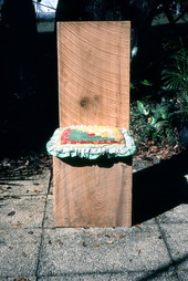 Close up view of the cypress chair - Palmdale, Florida.