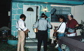 La Fuerza del Norte performs in front of a house - Homestead, Florida.