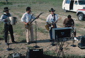 La Fuerza del Norte performing for a radio program - Florida City, Florida.