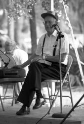 Sacred Harp singer Lane Albritton at the 1994 Florida Folk Festival.