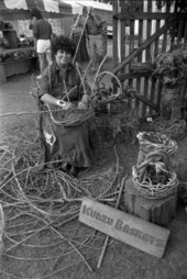 Woman makes baskets at Tallahassee Market Days - Tallahassee, Florida.