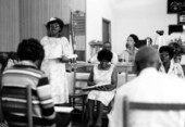 Bernice Harvey leading sacred harp singing at S.E. Alabama & Florida Union Sacred Harp Sing- Campbellton, Florida