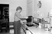 Margaret Triay prepares vinegar sausage with datil peppers, a Minorcan specialty.