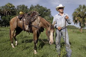 Justin Gopher with a cracker horse.