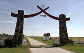 Babcock Ranch gates in Charlotte County, Florida.