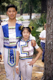 Dau Dau Zhao (r) and Zuefei Leng (l), Chinese acrobats - White Springs, Florida.