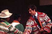 Secretary of State Bruce A. Smathers greeting Seminole Indians - White Springs, Florida