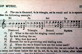 Section of "Rudiments of Music" from a revised copy of the "Sacred Harp" by W.M. Cooper