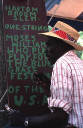 Moses Williams playing the diddley bow - White Springs, Florida