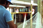 Billy Burbank III weaving a fishing net - Fernandina Beach, Florida