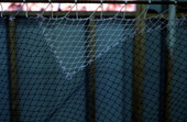 Close up view of fishing net repaired at Burbank Trawl Makers - Fernandina Beach, Florida