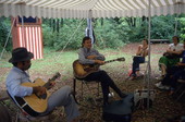 Gamble Rogers (R) and blues guitarist/singer Roy Book Binder performing at 1982 Florida Folk Festival- White Springs, Florida