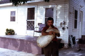 Nikitas Tsimouris playing a tsambouna - Tarpon Springs, Florida
