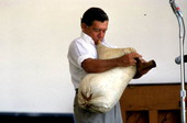 Nikitas Tsimouris playing the tsambouna - White Springs, Florida
