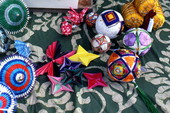 Temari and origami made by Kazuko Law - Pensacola, Florida.