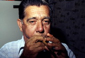 Nikitas Tsimouris playing a "practice chanter" - Tarpon Springs, Florida