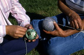 Chieri Esposito and Kazuko Law making temari - Gulf Breeze, Florida