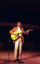 Gamble Rogers playing guitar at the 1985 Florida Folk Festival - White Springs, Florida