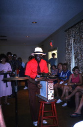 Washboard Bill Cooke playing "street music" - White Springs, Florida