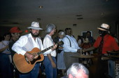 "Washboard Bill" Cooke performing street music with friends during Heritage Award reception at the 1992 Florida Folk Festival - White Springs, Florida