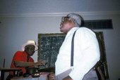 "Blind Willie" James performing street music with "Washboard Bill" Cooke during Heritage Award reception at the 1992 Florida Folk Festival - White Springs, Florida